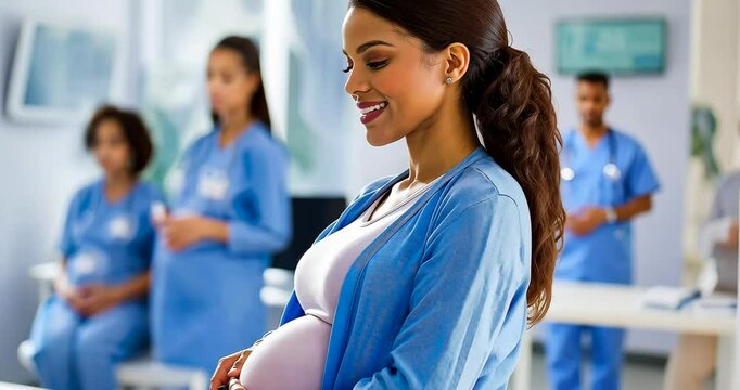 Pregnant Woman in Diabetes Class