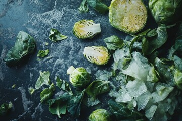 Fresh Organic Raw Brussels Sprouts, perfect for healthy salads and dishes.