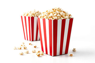 Red and White Striped Popcorn Boxes: Movie Snack Time