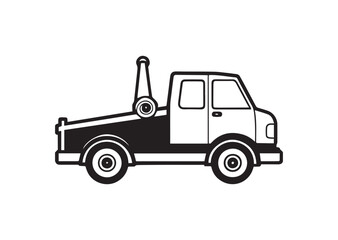 Fototapeta premium Tow Truck Silhouette Vector