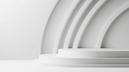 Fototapeta premium A cyber punk sci-fi style is evident in this futuristic white illustration 3D rendering
