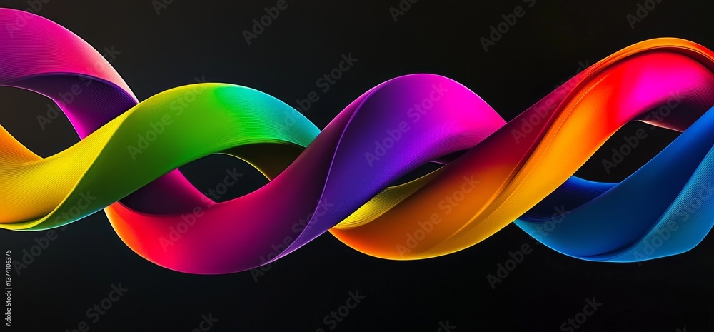 Poster an abstract 3d rendering of twisted lines is used to create a modern background design that illustra