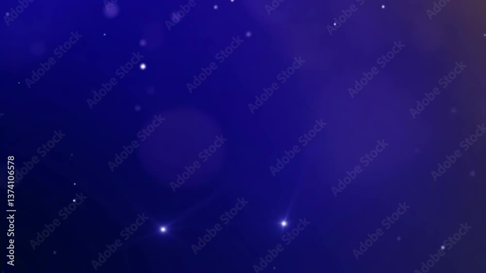 Poster a blue background with many small dots. the dots are scattered all over the background