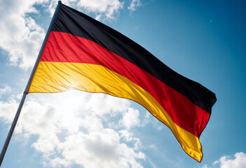 german flag on the sky background