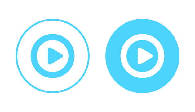 Play icon vector. Play button sign and symbol