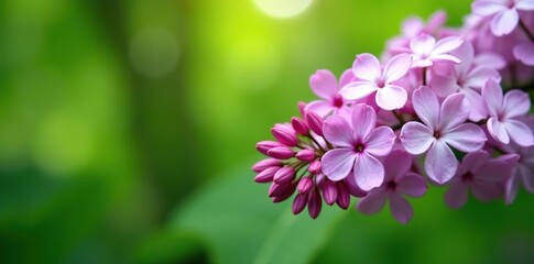 Lilac Syringa vulgaris bush with purple and white blooms, perfect for springtime gardens and landscapes,  springtime,  bush