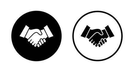 Obraz premium Handshake icon logo design. business handshake sign and symbol. contact agreement