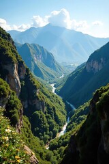Stunning view of Chicamocha Canyon from Mesa de Los Santos with majestic Andes mountains in Santander, Colombia,  South America,  explore