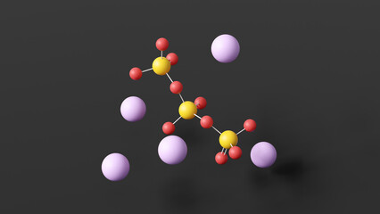 sodium triphosphate molecule 3d, molecular structure, ball and stick model, structural chemical formula e451