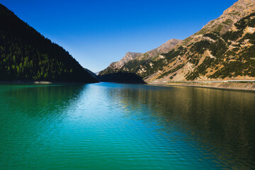 Alpine Lake. Livigno, Lombardy, Italy