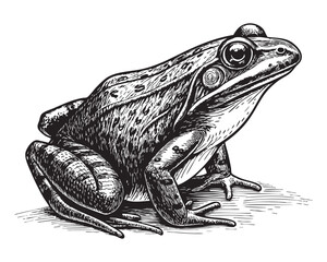 Naklejka premium frog engraving vector illustration