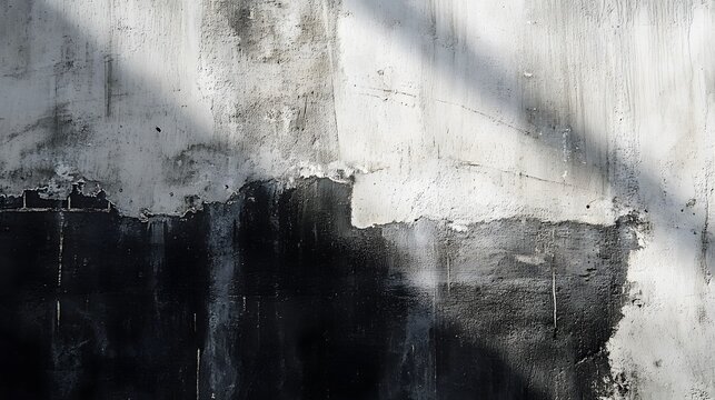 Abstract Black and White Concrete Wall Design in Paris, France - Urban Texture Photography