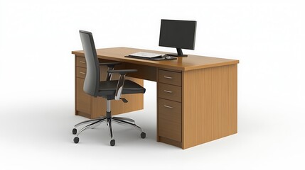 office desk with computer