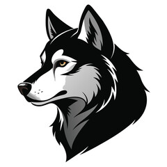 Fototapeta premium Siberian Husky Dog Head Shape Vector Illustration