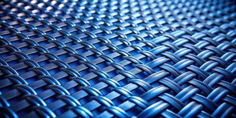 Fototapeta premium Intricate Woven Pattern of Deep Blue Synthetic Fibers with a Textured Surface