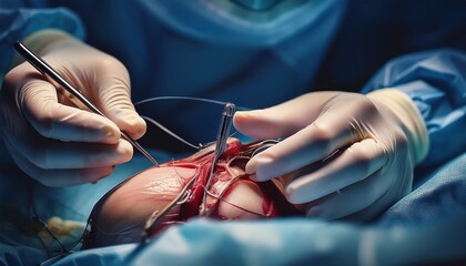 Surgeon focus intently while conducting a delicate operation in an emergency room environment.