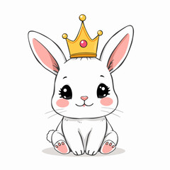 Happy Easter Bunny Vector illustration. Cute Rabbit cartoon character.