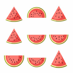 Vector illustration of set watermelon