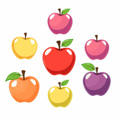 Apple set flat vector illustration.
