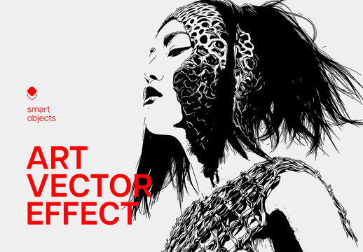 Vector Art Photo Effect Mockup