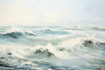 Fototapeta premium Seascape painting sea outdoors.