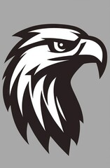 Fototapeta premium A white eagle head represented by a simple geometric shape from the future