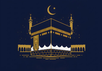 KABA Muslim hajj umrah  Eid Al Adha mubarak Islamic festival greeting Islamic culture Makkah background