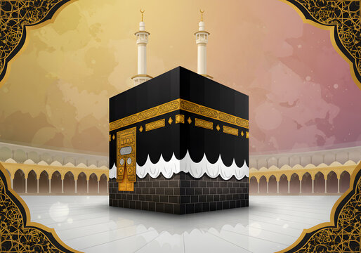 KABA Muslim hajj umrah  Eid Al Adha mubarak Islamic festival greeting Islamic culture Makkah background