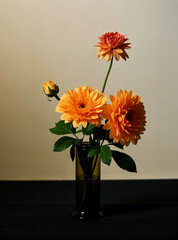 Orange Dahlia in a Vase