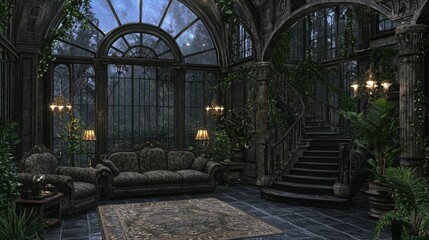 The home theater has a futuristic design and state-of-the-art audio capabilities