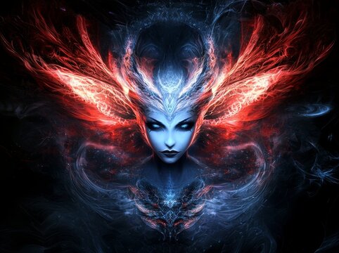 The 'Red blue fractal visionary texture' was created using Apophysis 7x