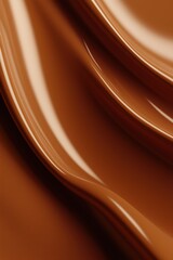 Fototapeta premium Swirled smooth milk chocolate texture close-up, glossy rich surface