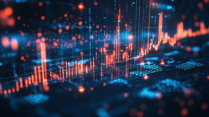 Fototapeta premium Futuristic concept featuring a stock market or forex trading graph