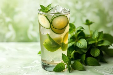 Fototapeta premium Refreshing Herbal Cocktail Delight