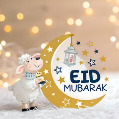 Traditional Eid Al Adha mubarak islamic festival background

