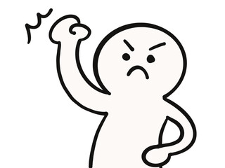 こぶしを上げる人