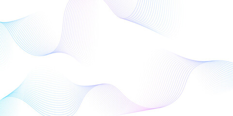White wave curve lines banner background design. Abstract soft wave lines dynamic flowing purple and blue isolated background. Vector Illustration of the pink pattern of lines. stripes on white.