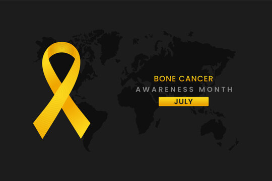 GV139_Bone_Disease_240301Bone Disease awareness with month, Grey background design with Yellow silk ribbon.