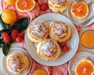 Flatlay of cinnamon rolls with icing on wooden table styled as sweet breakfast bakery food in cozy rustic presentation with warm texture and soft pastry tones
