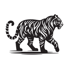 Naklejka premium tiger silhouette vector art illustration .eps