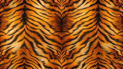 Fototapeta premium Striking Symmetrical Pattern of Vivid Orange and Black Fur, Ideal for Textile Designs and Fashion Applications