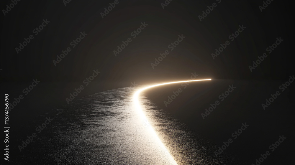 Canvas Prints glowing path of light stretching into darkness abstract