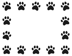 Pet Paw Backdrop. Cat and Dog Imprints Background. National Pets Day Frame. 