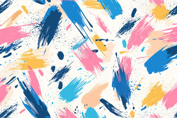 Obraz premium Colorful abstract brushstroke pattern with vibrant splashes and textures