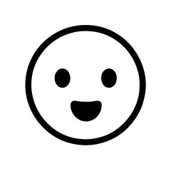 happy smiley face withe background and black outlines 
happy emoji icon 