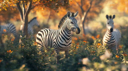 zebras in the forest