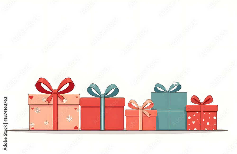 Aufkleber Gifts Are Arranged Neatly On A Plain White Surface Creating An Uncluttered And Visually Appealing Overall Aesth