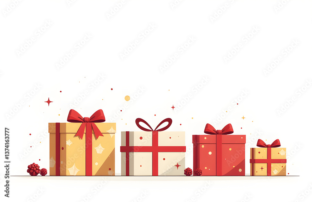 Aufkleber Gifts Are Arranged Neatly On A Plain White Surface Creating An Uncluttered And Visually Appealing Overall Aesth