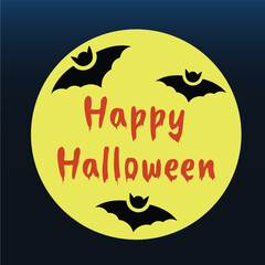 Happy Halloween moon graphic