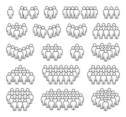 Zestaw ikon ludzi. Symbol tłumu.